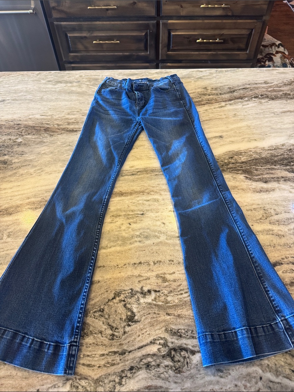 Cowgirl Tuff Dark Blue Flared Kids Jeans